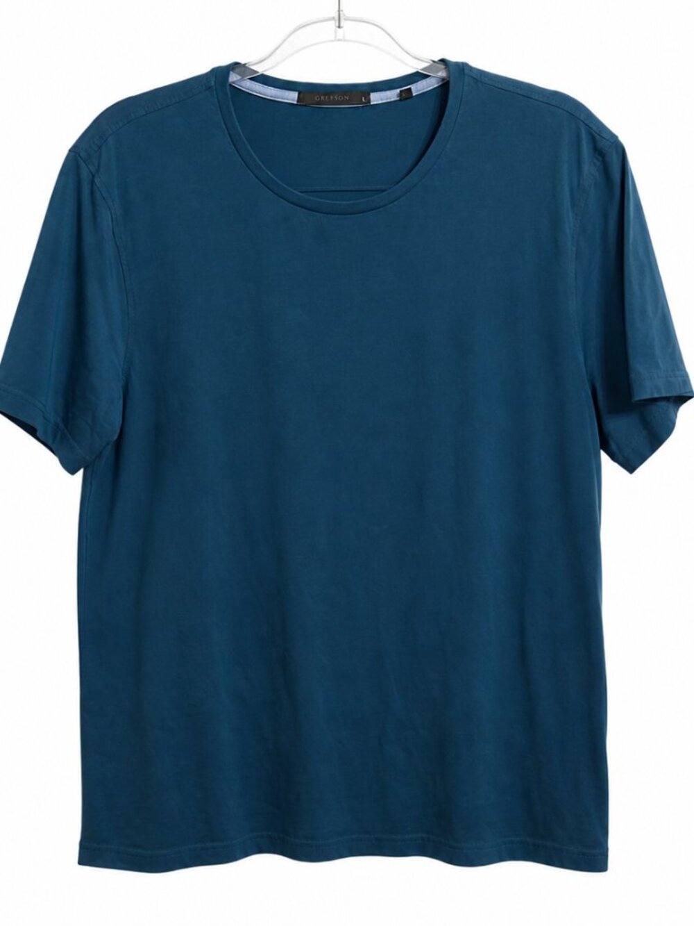 Greyson Teal Pima Cotton Knit Crewneck Tee